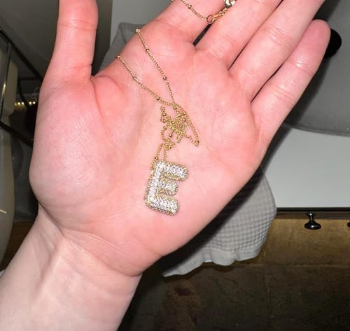 Customer photo review of Initial Bubble Necklace