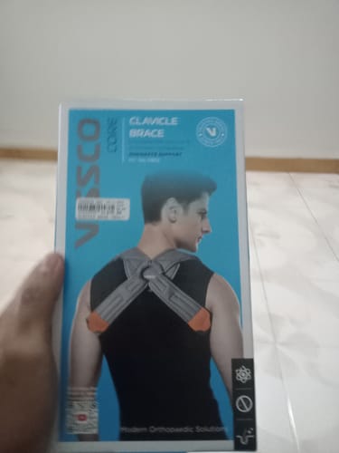 Customer photo review of Meek Clavicle Brace | Supports the Clavicle & Promotes Healing (Grey)