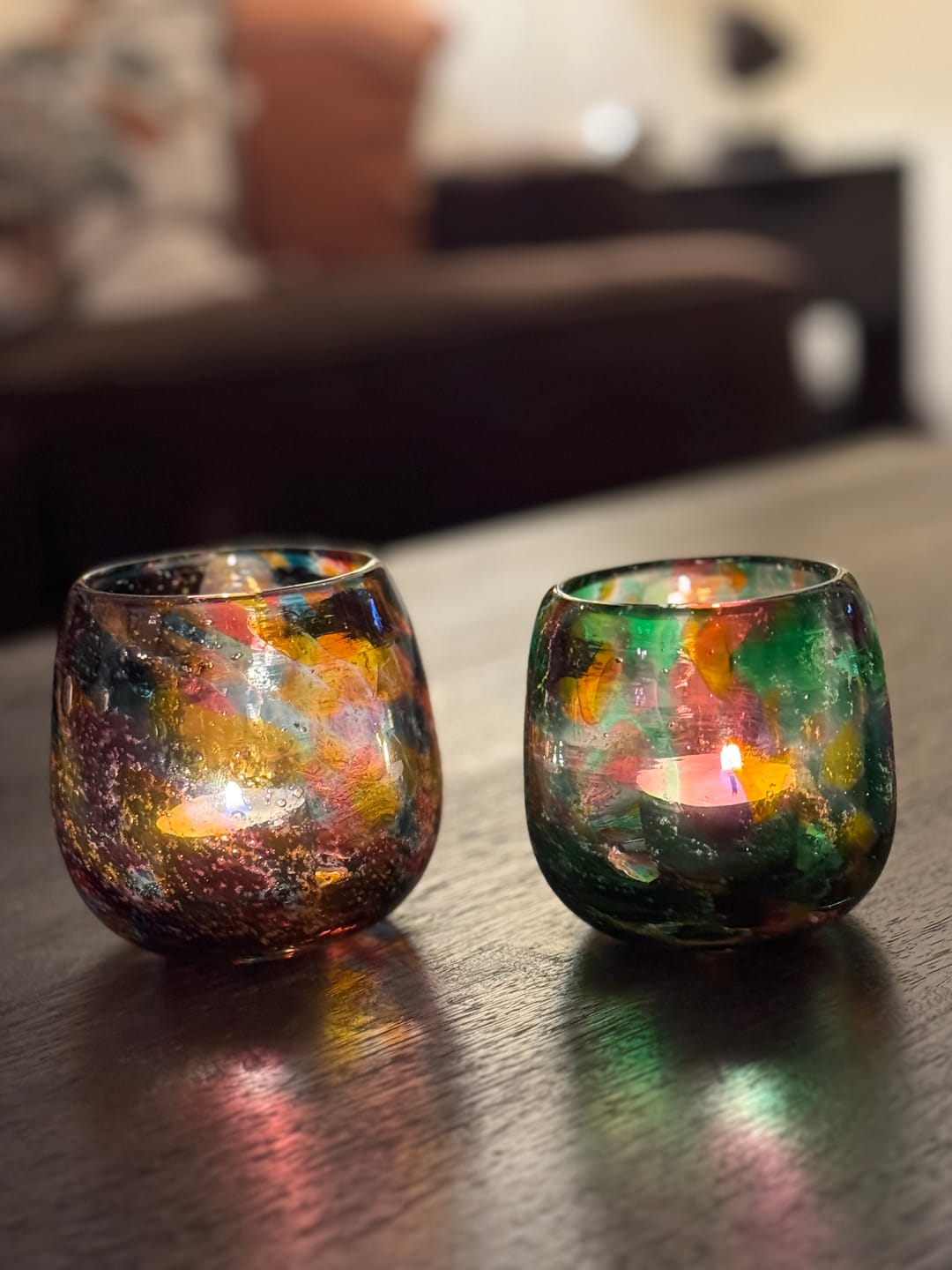 Customer photo review of Glass Votive with Infused Cremation Ashes