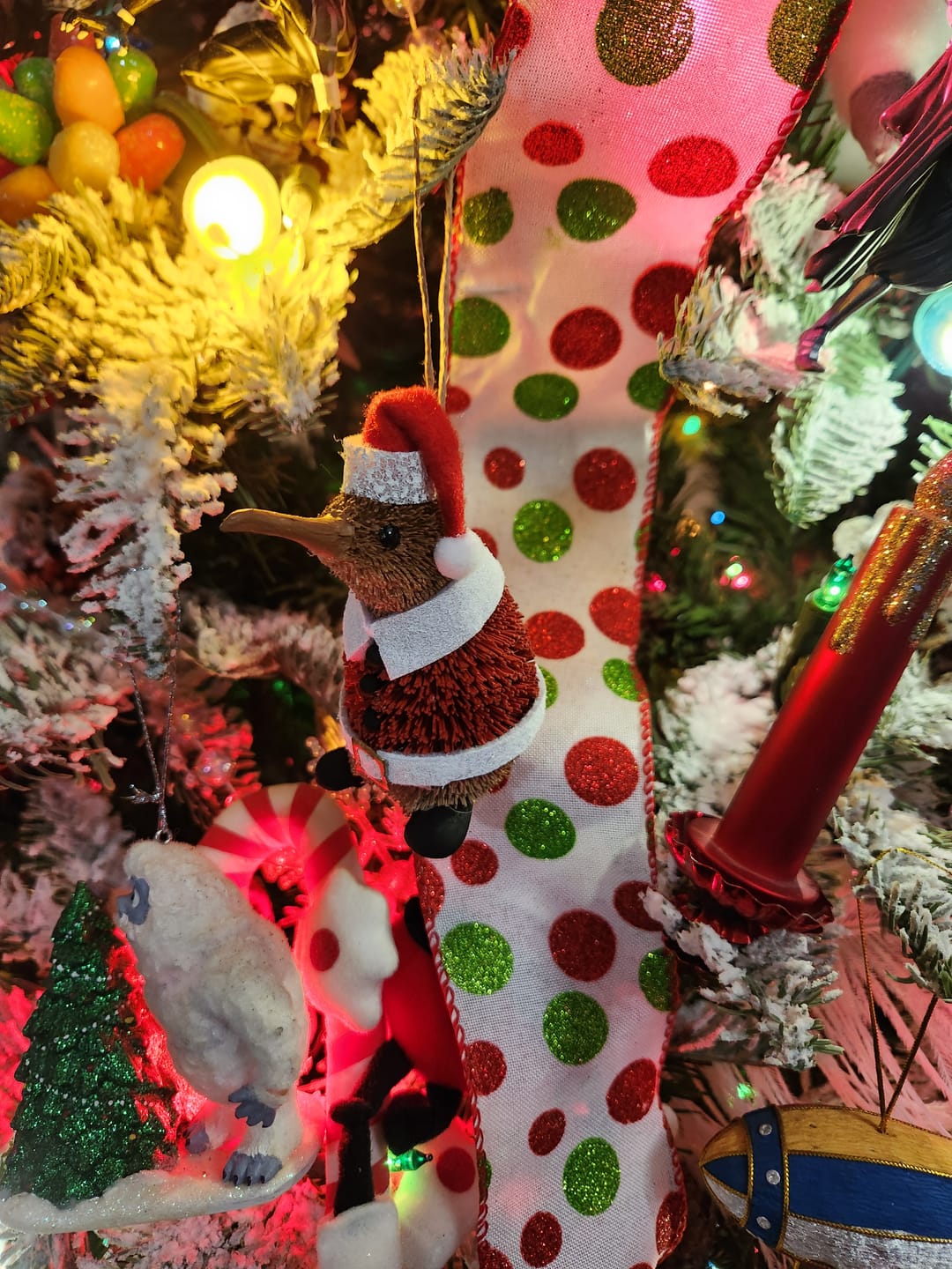 Customer photo review of Cute Brush Kiwi Bird Santa Claus Xmas Ornament