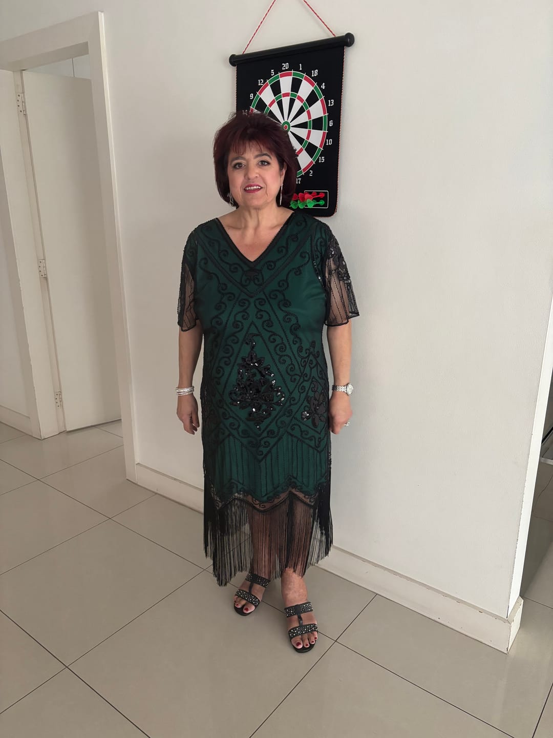 Customer photo review of Evelyn Plus Size Gatsby Dress - Green