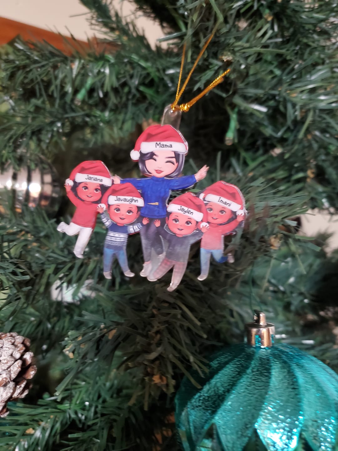 Customer photo review of Happy Christmas Doll Grandma Grandkids Gift For Granddaughter Grandson Personalized Acrylic Ornament