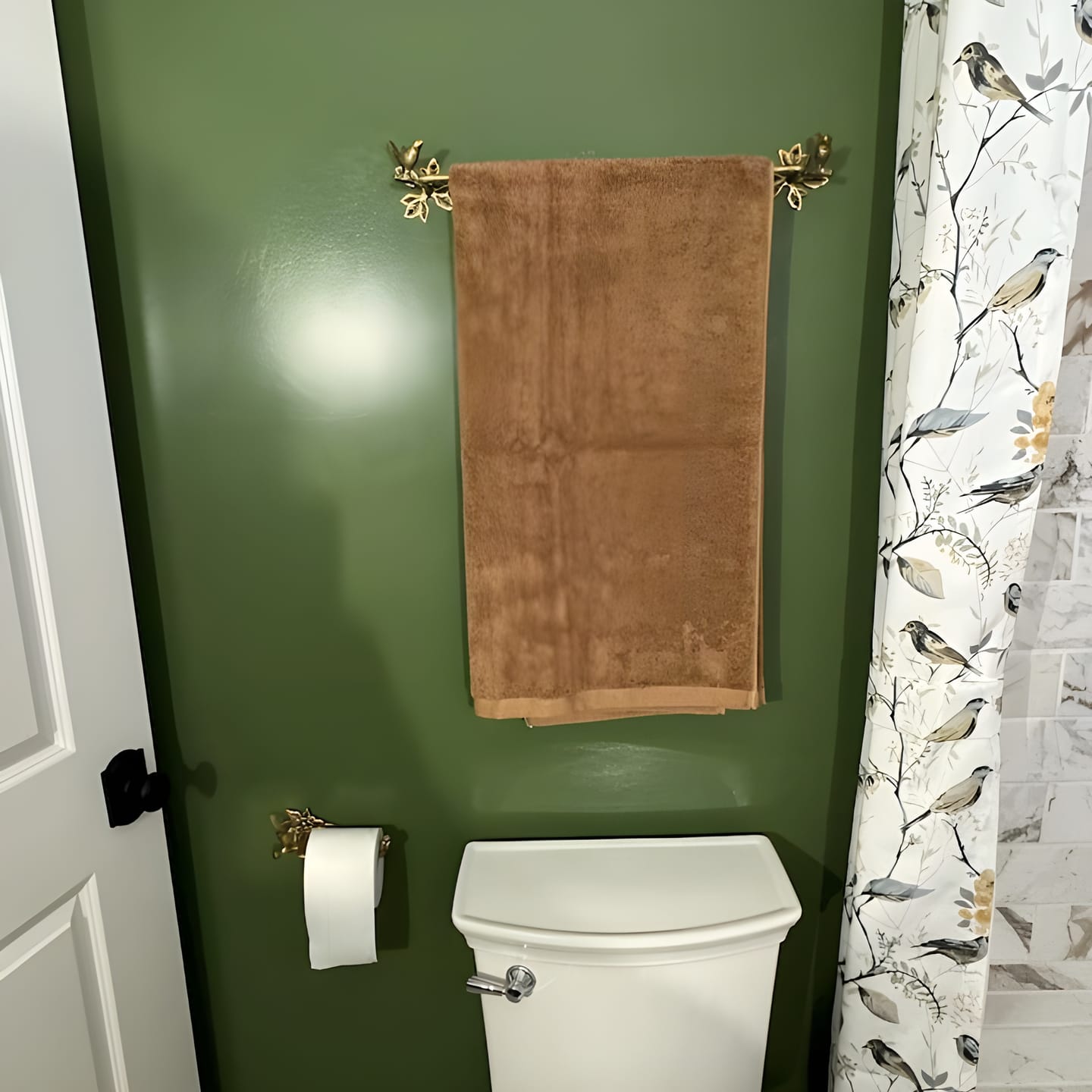 Customer photo review of Brass Bird Bathroom Set - Antique Brass