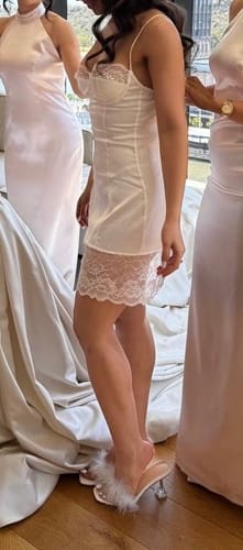 Customer photo review of Alice Mini Dress White Lace