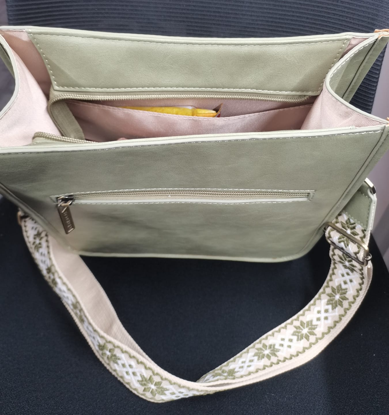 Customer photo review of Sophie Vegan Leather Everyday Crossbody Bag