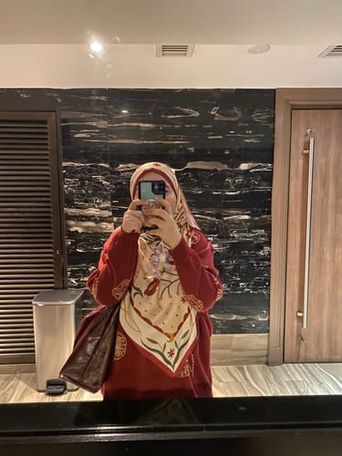 Customer photo review of Berangan Shawl (Neutral)