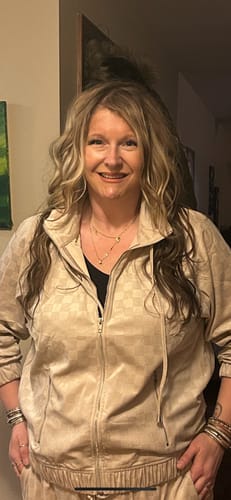 Customer photo review of Checker Burn Out Velvet Bomber Jacket