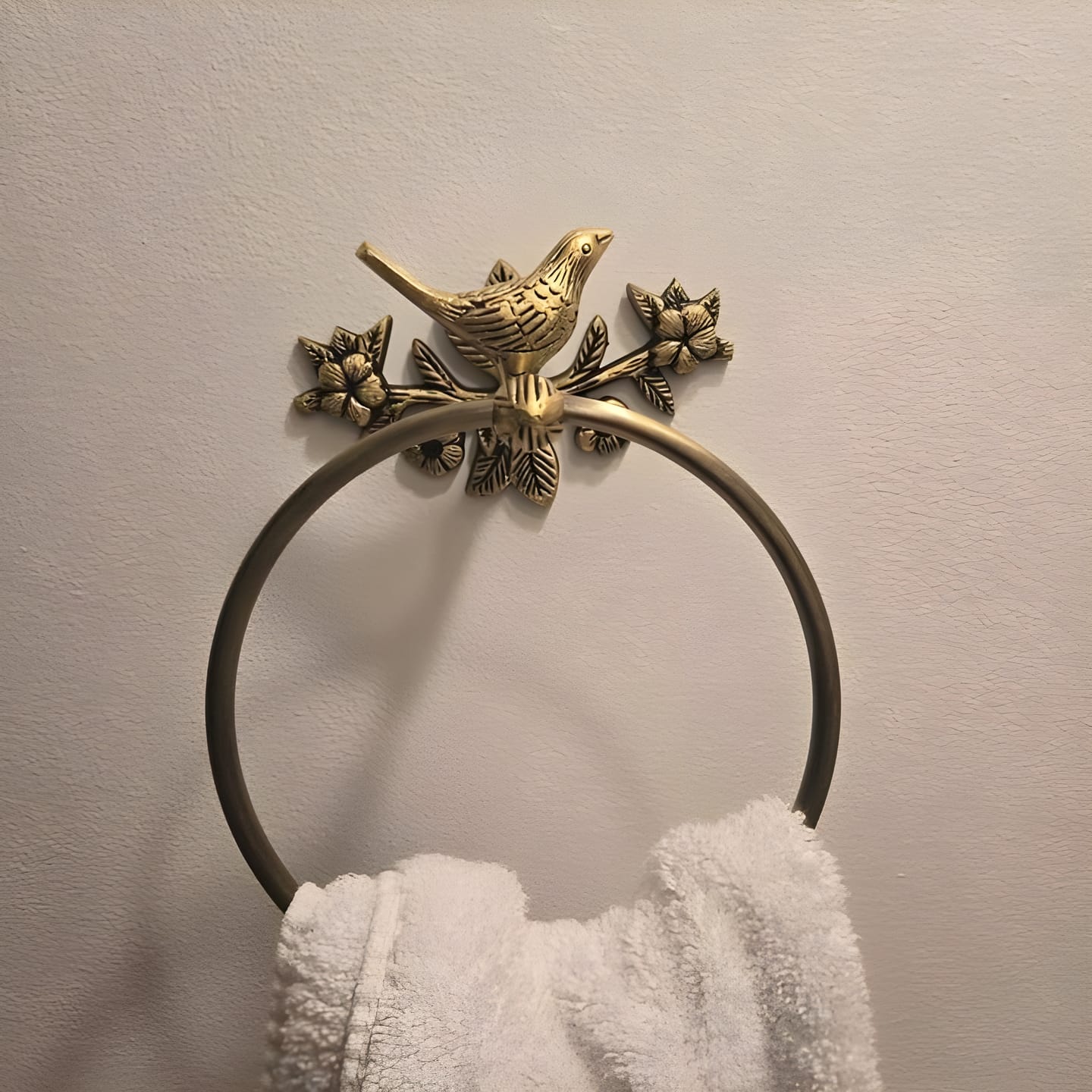 Customer photo review of Brass Bird Bathroom Set - Antique Brass