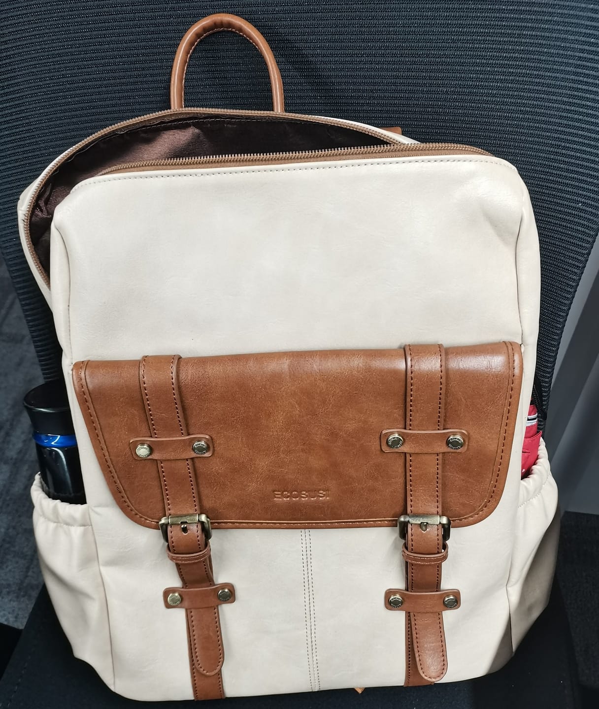 Customer photo review of Scarlett Flip Zipper Vegan 15.6-Inch Backpack