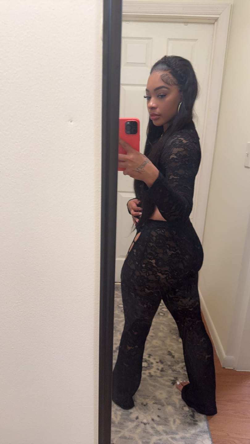 Customer photo review of Alyson Lace Side Cut Out Jumpsuit