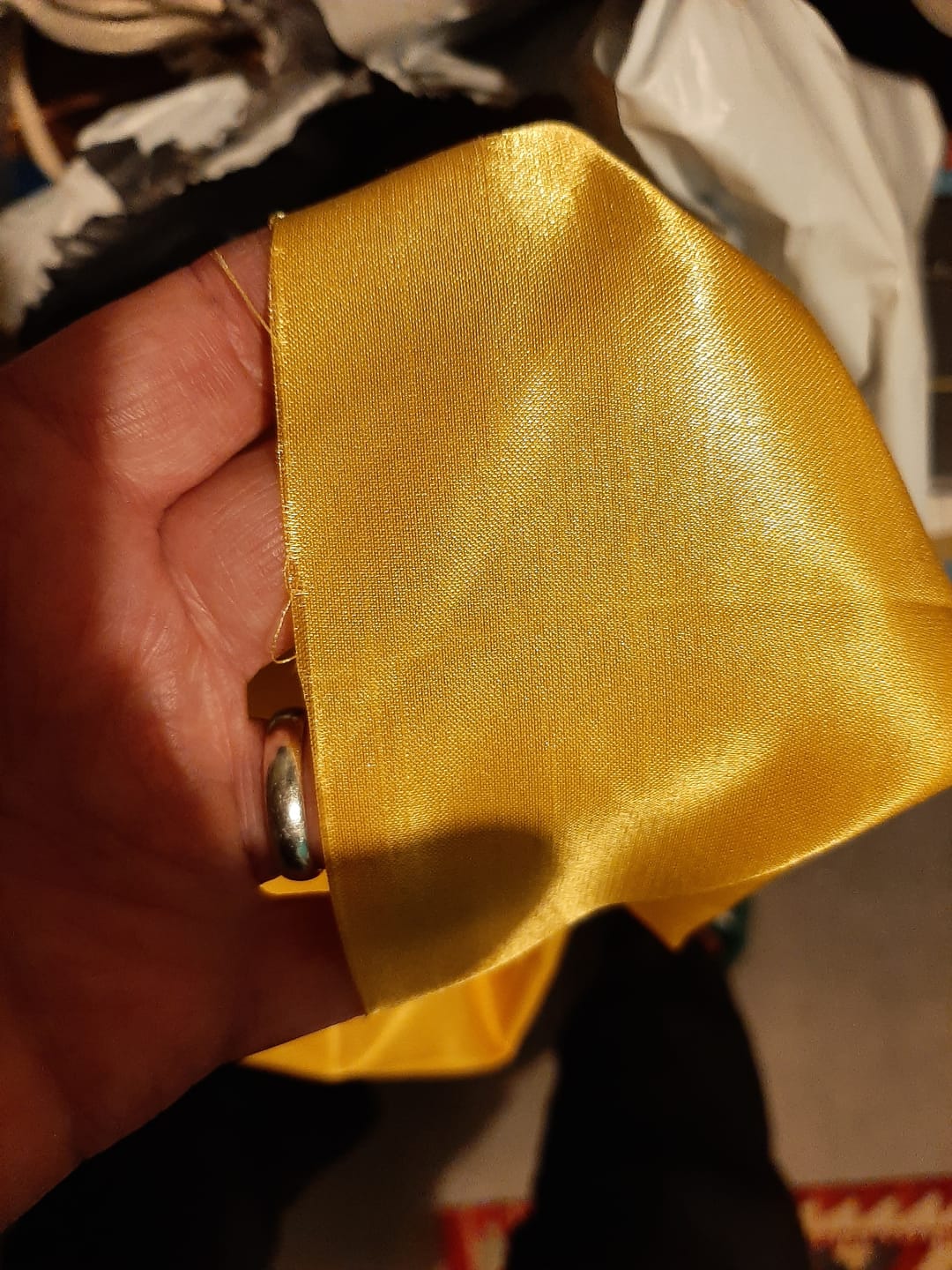 Customer photo review of Plain Shantung Satin Fabric