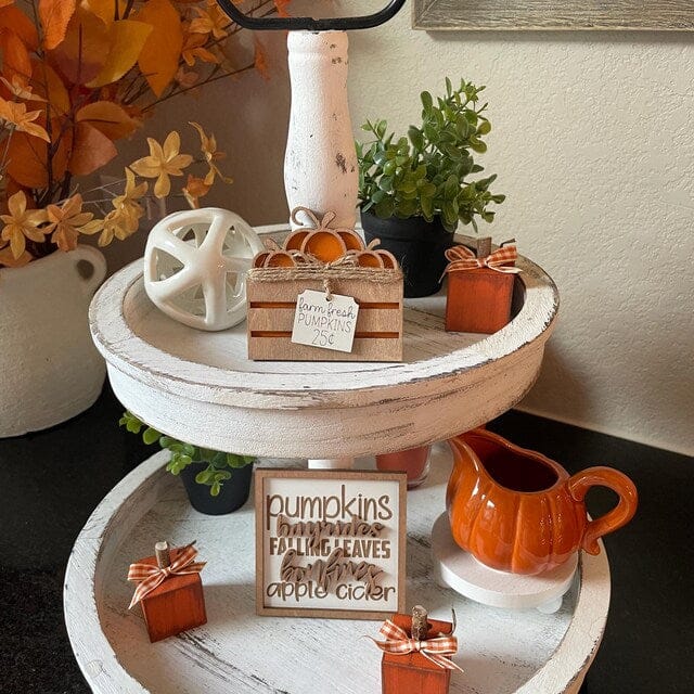 Customer photo review of Classic Autumn Themed Tiered Tray Decor Bundle