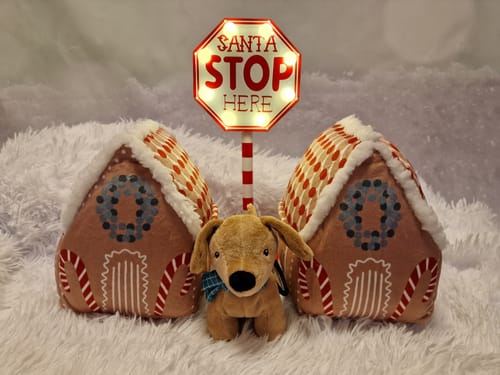Customer photo review of Pawsome Plushie - Gingerbread House