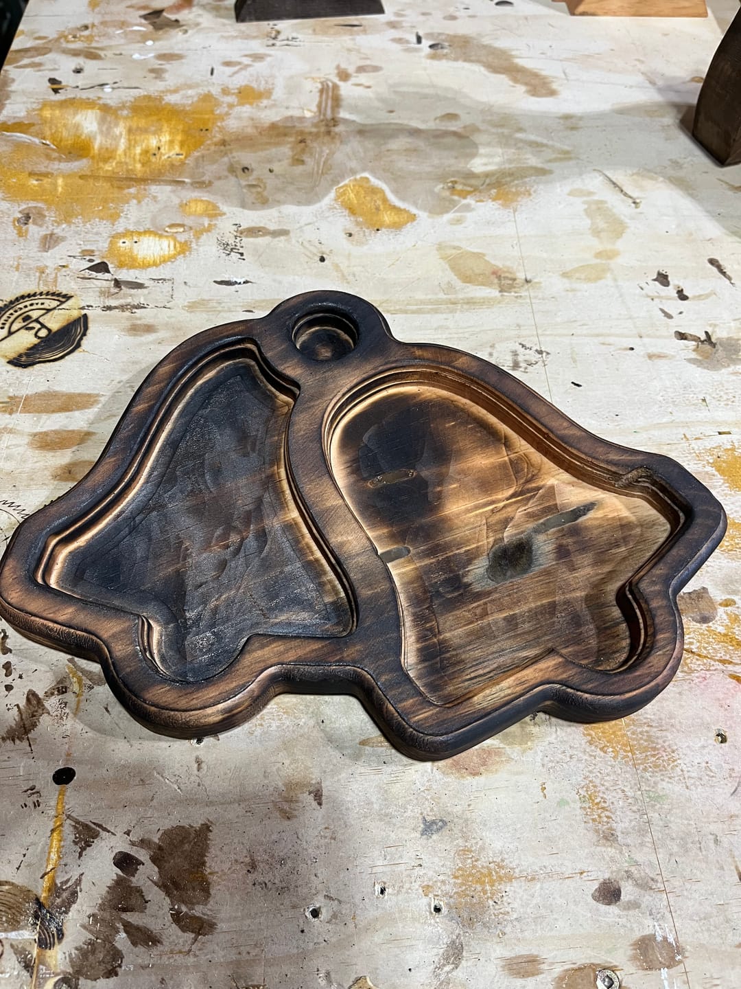 Customer photo review of 10.3x9.8" Christmas Bells Tray 1 Acrylic Router Template [Limited Edition]