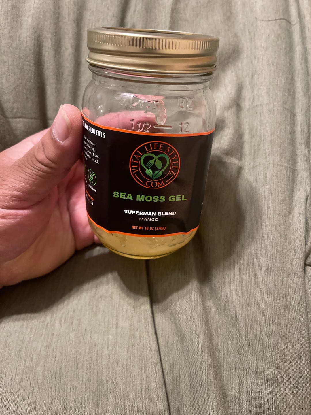 Customer photo review of SUPERMAN BLEND (Sea Moss/Ginseng/Tongkat Ali/Horny goatweed/Maca root/Lion's mane/Burdock root/Bladderwrack/Ashwagandha/Yellow doc)💪🏿🍆