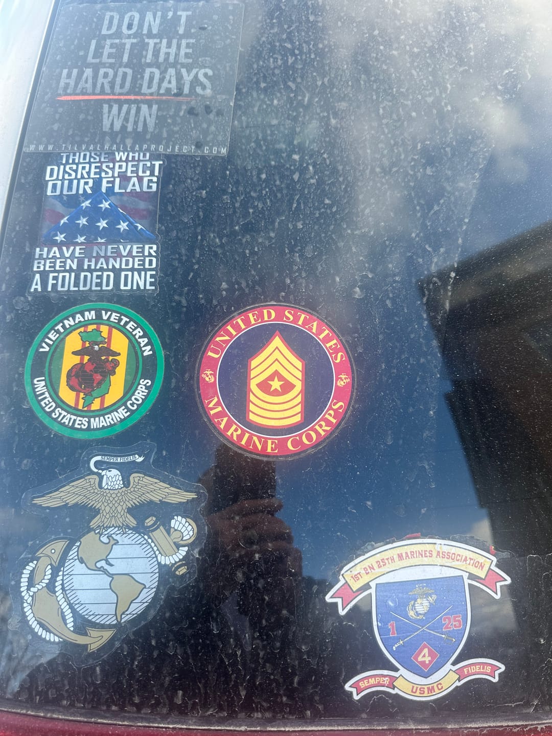 Customer photo review of Those Who Disrespect Our Flag Have Never Been Handed A Folded One Decal