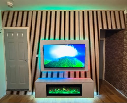 Customer photo review of Acoustic Slat Panel - Natural Oak