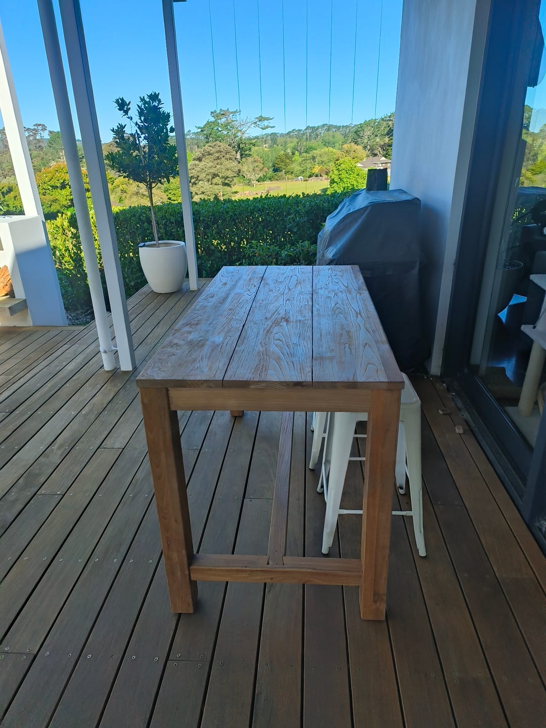 Customer photo review of Teak Rectangular Counter Height Table