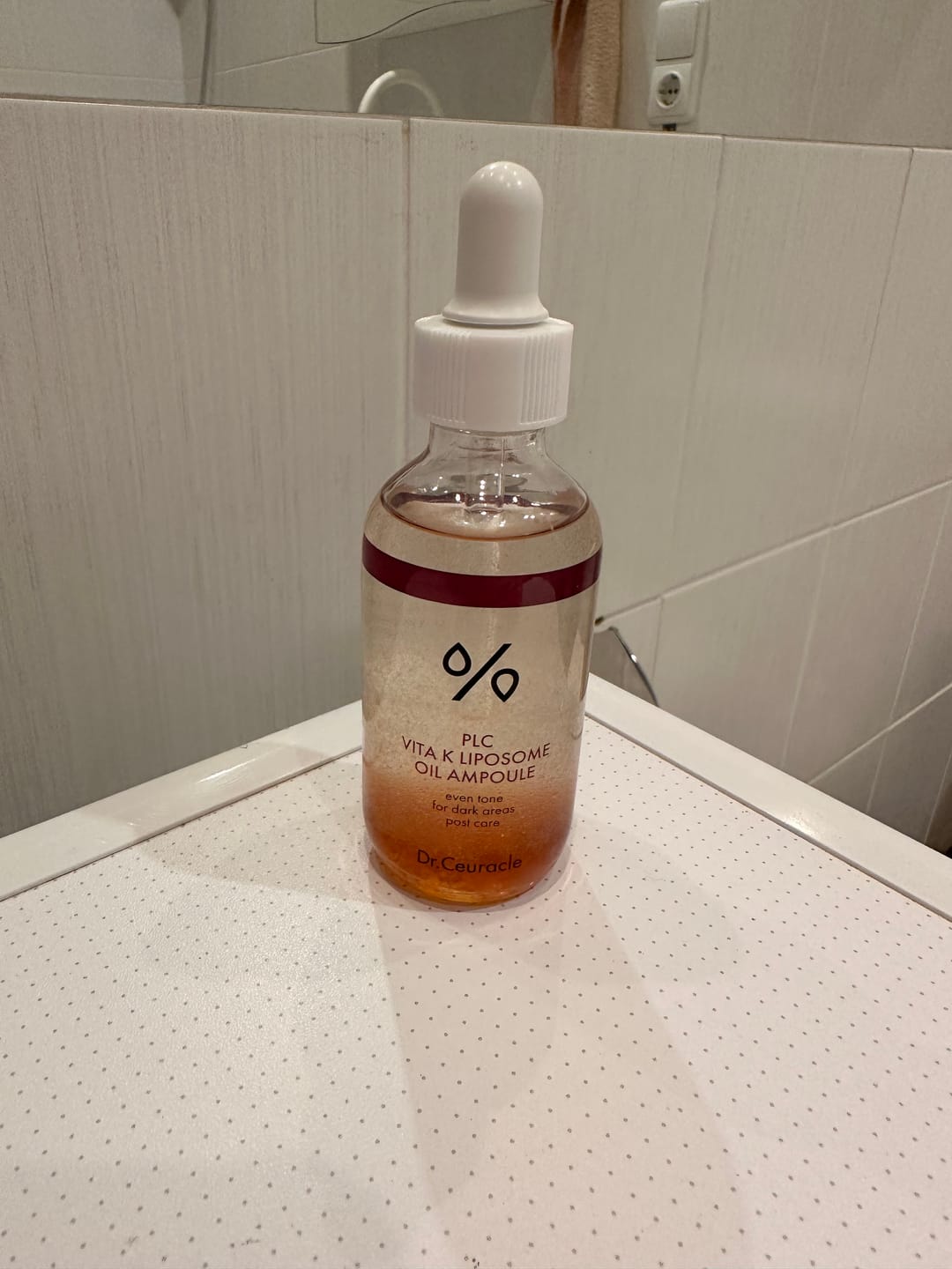 Customer photo review of Divu tekstūru liposomālais serums sejai ar K vitamīnu Dr.Ceuracle PLC Vita K Liposome oil ampoule