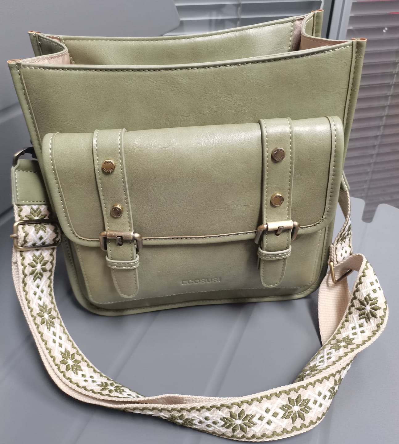 Customer photo review of Sophie Vegan Leather Everyday Crossbody Bag
