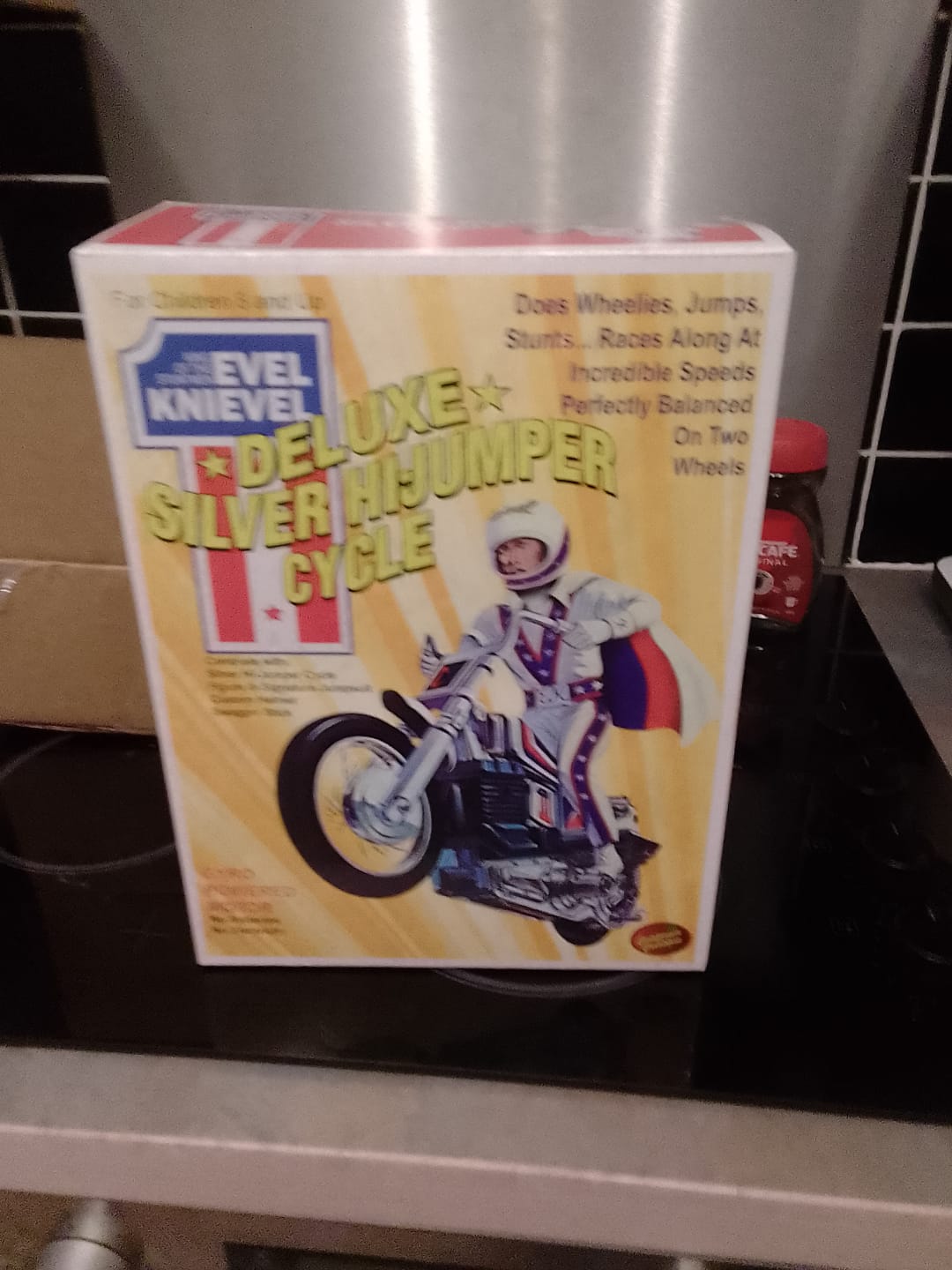 Customer photo review of Evel Knievel Deluxe Silver High Jumper Stunt Cycle