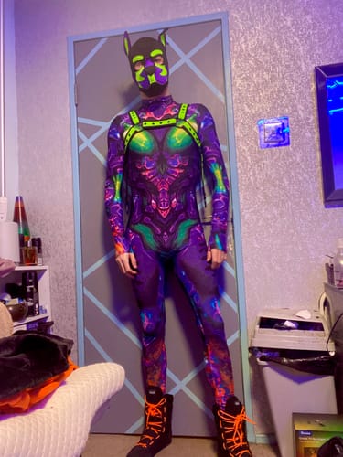Customer photo review of Kryptonian Armor Purple Male Costume