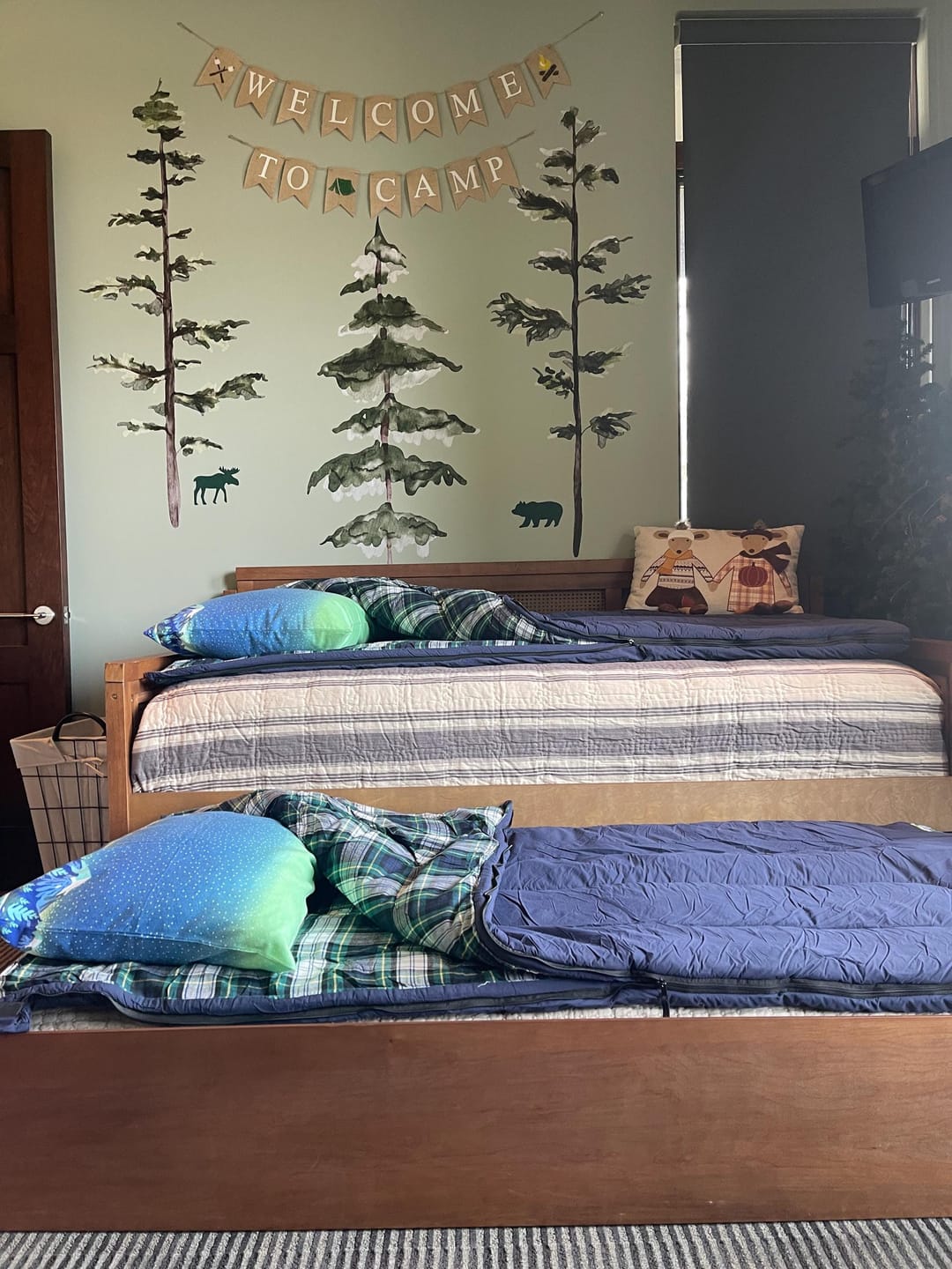 Customer photo review of Large Watercolor Pine Tree Removable Wall Decal