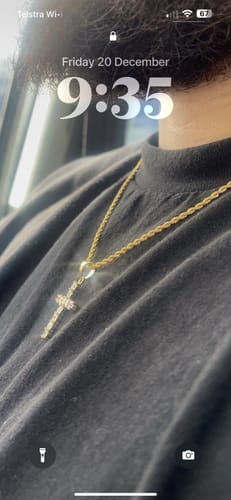 Customer photo review of Iced Cross Pendant (Gold)