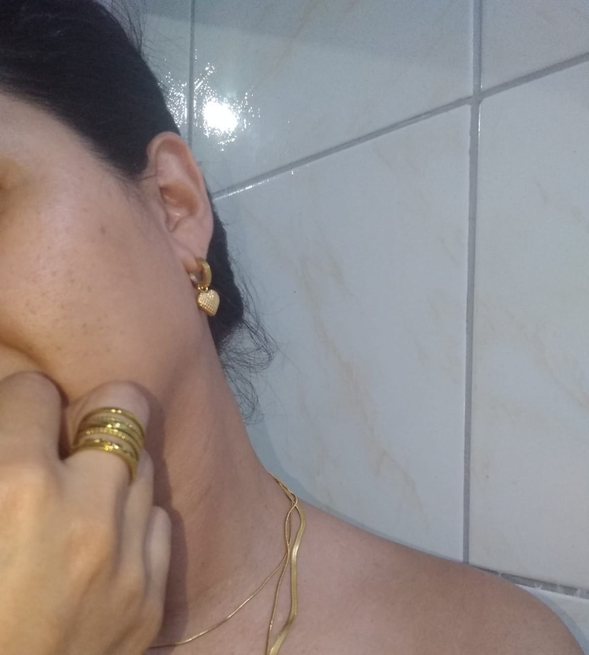 Customer photo review of Anel Royale Ajustável Banhado em Ouro 18k