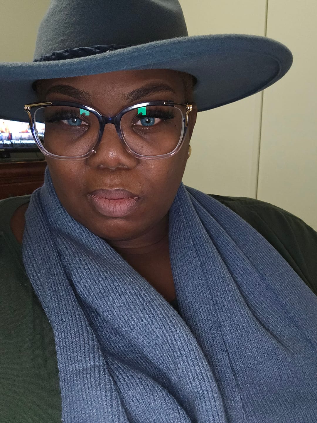 Customer photo review of Amazonia Antarctic Blue Prescription Colored Contact Lenses