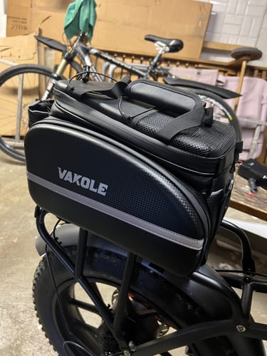 Customer photo review of Vakole Waterproof Bike Rack Bag With Large Capacity(17-35L) [Pre-Order]