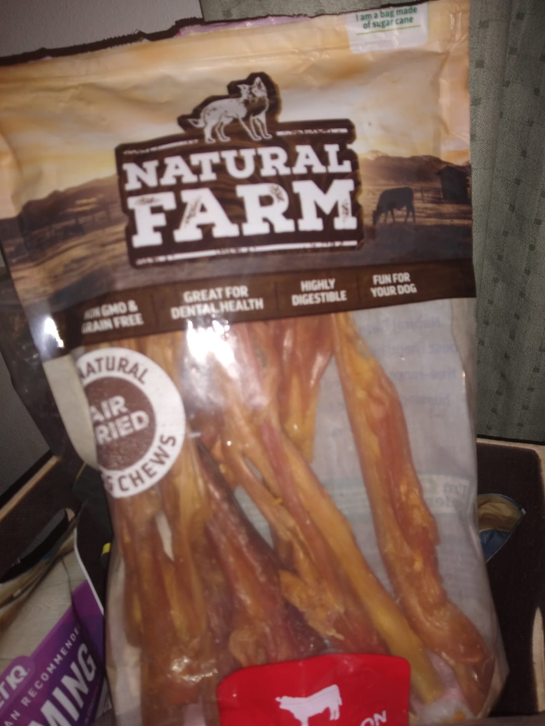 Customer photo review of Beef Tendon Dog Chews - 9-12 Inch