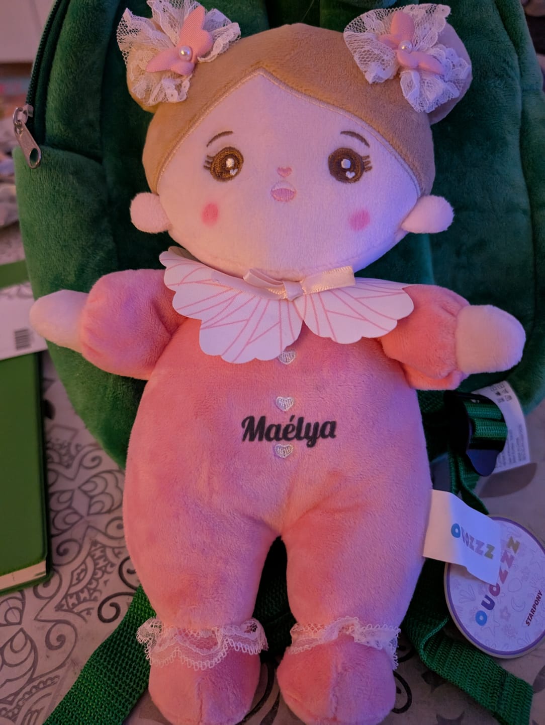 Customer photo review of Mini Rose Personnalisée Poupée en Peluche avec Yeux Ouverts