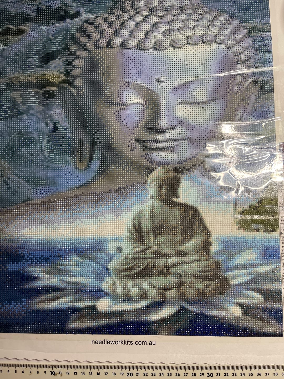 Customer photo review of Buddah In Blue (2)- Full Drill Diamond Painting