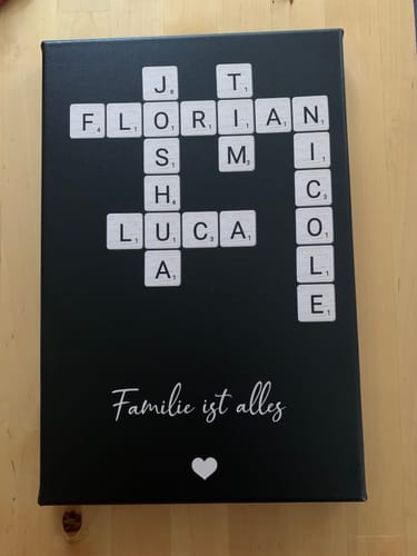 Customer photo review of Personalisierte Leinwand "Familien-Kreuzworträtsel"
