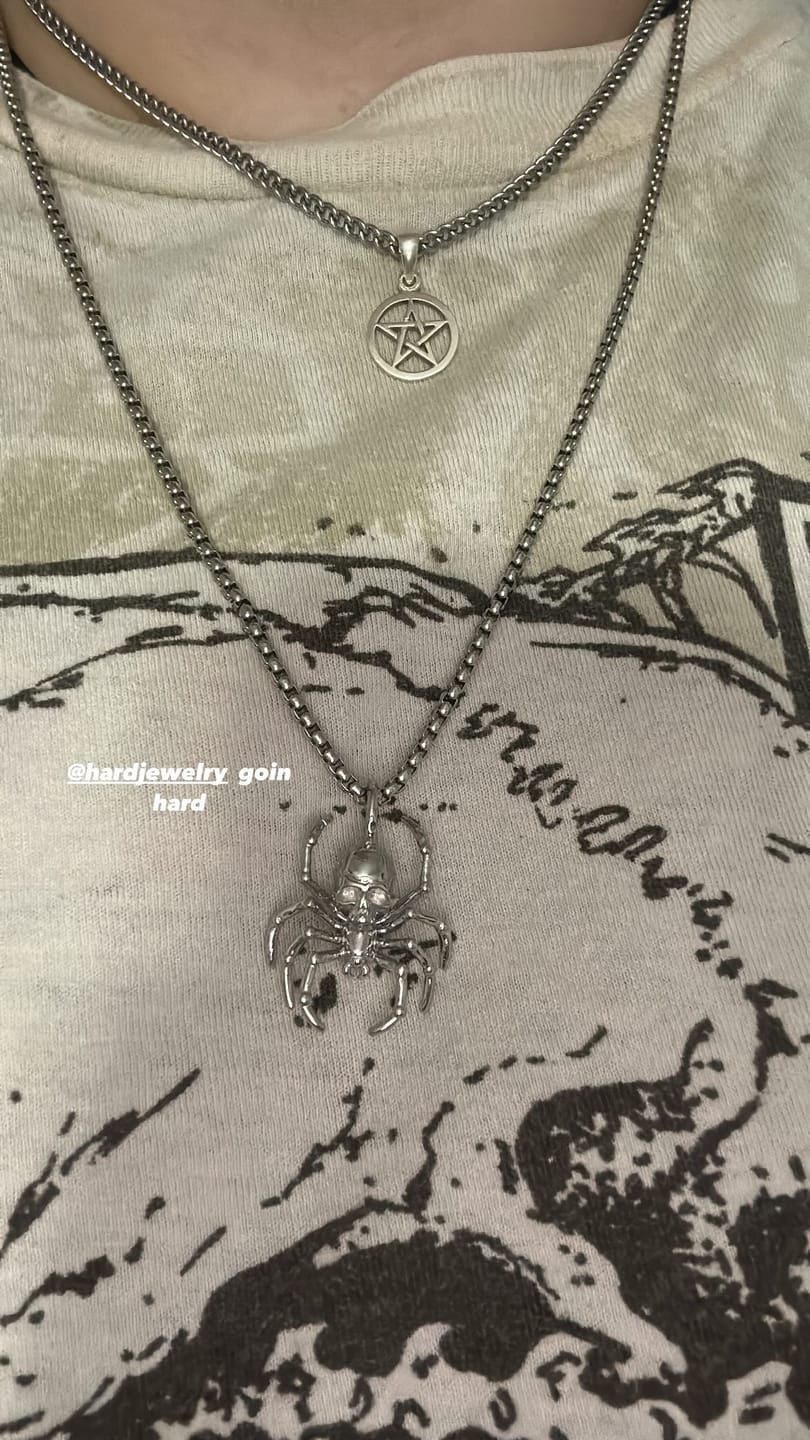 Customer photo review of SPIDER SKULL PENDANT