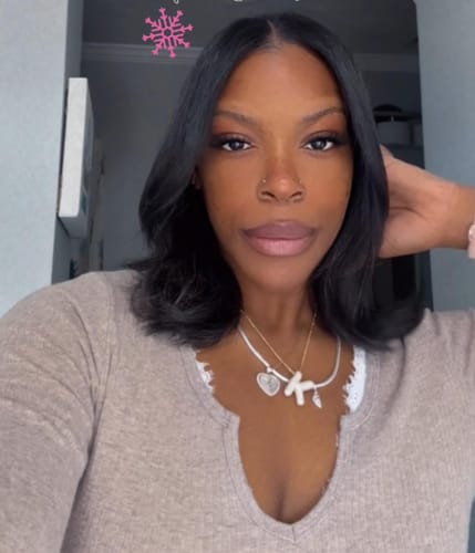 Customer photo review of Initial Bubble Necklace