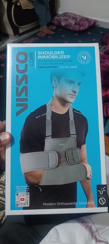 Customer photo review of Shoulder Immobilizer | Provides Firm Support for Shoulder Dislocation & Relieves Pain (Grey)