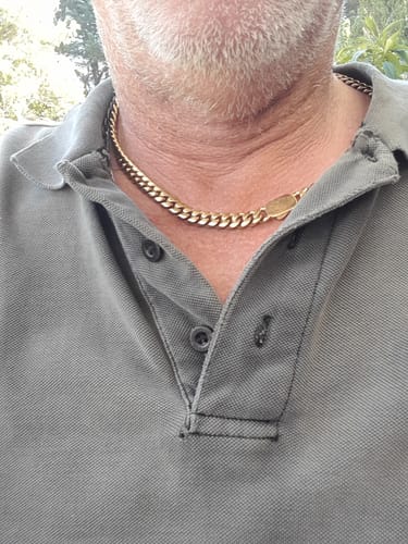 Customer photo review of 18k Gold Curb Cuban Chain