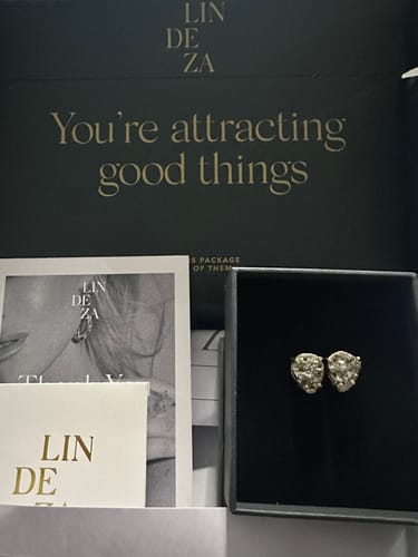 Customer photo review of Teardrop pyrite fashion stud earrings