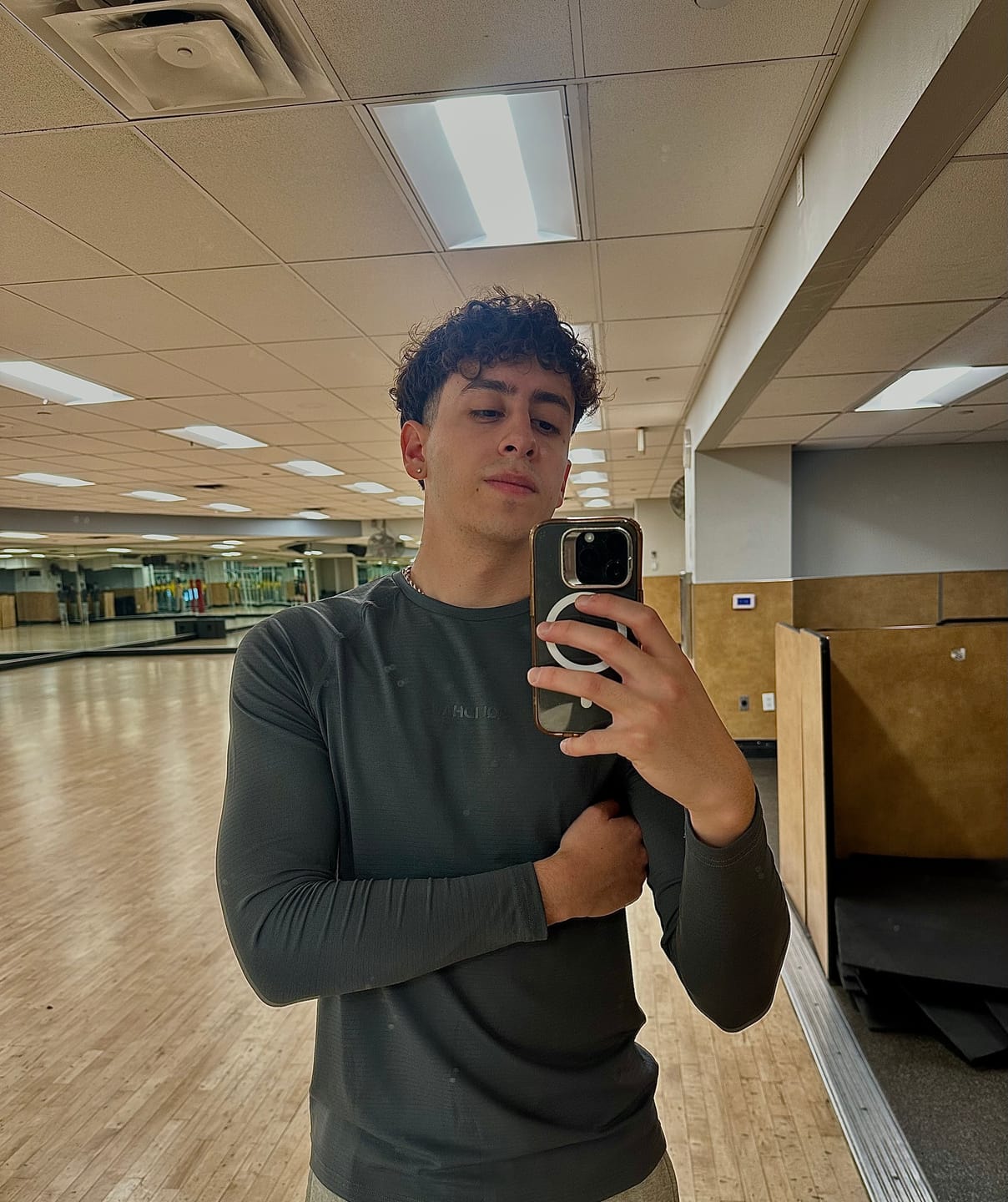 Customer photo review of Essentials Long-Sleeve Athletic Fitted Tee