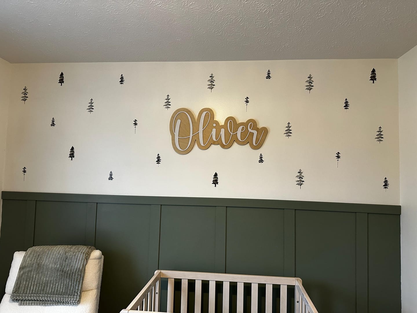 Customer photo review of Watercolor Trees Wall Decals