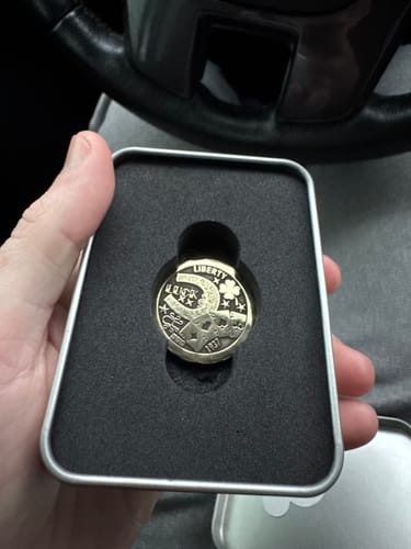 Customer photo review of Golf Ball  Marker Hobo Luck