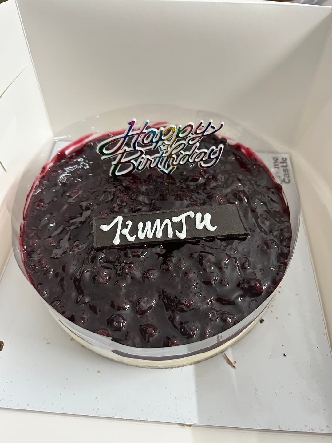Customer photo review of Blueberry Baked Cheesecake