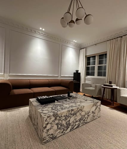 Customer photo review of Irynia Calacatta Viola Marble Rectangular Plinth