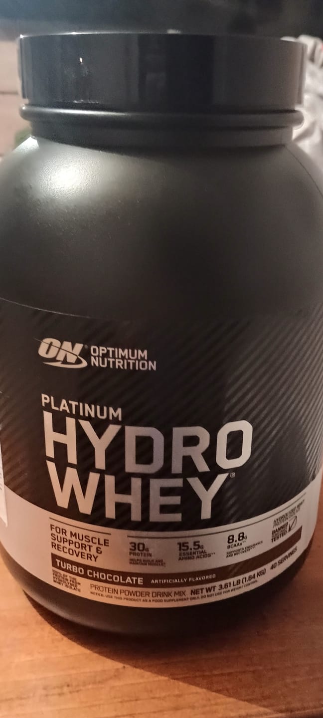 Customer photo review of Optimum Nutrition Platinum Hydrowhey Proteina Hidrolizada 40 Servicios