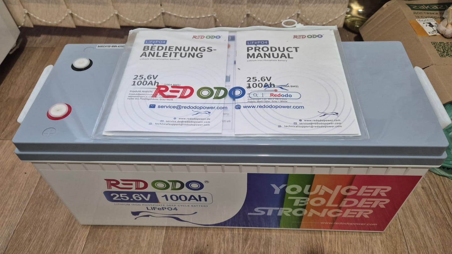 Customer photo review of 【Україна】0% ПДВ - Redodo 24V 100Ah акумулятор LiFePO4 глибокого циклу BMS 100A