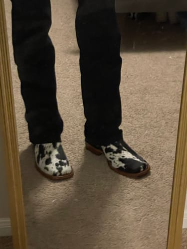 Customer photo review of Cowhide Leather Boots - Square Toe