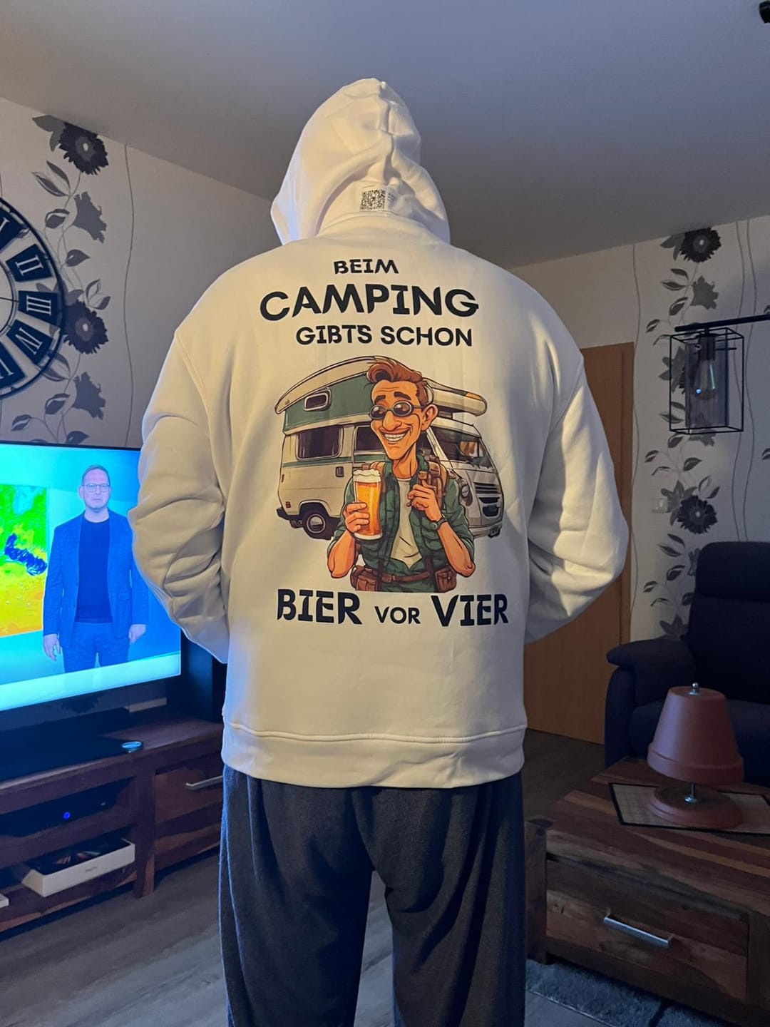 Customer photo review of Bier vor Vier - Premium Hoodie unisex Rückendruck