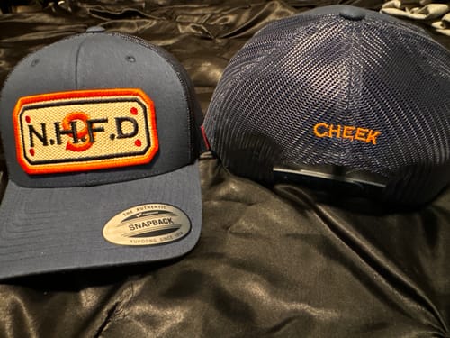 Customer photo review of SNAPBACK HOSE HAT WITH CUSTOM BACK OF HAT